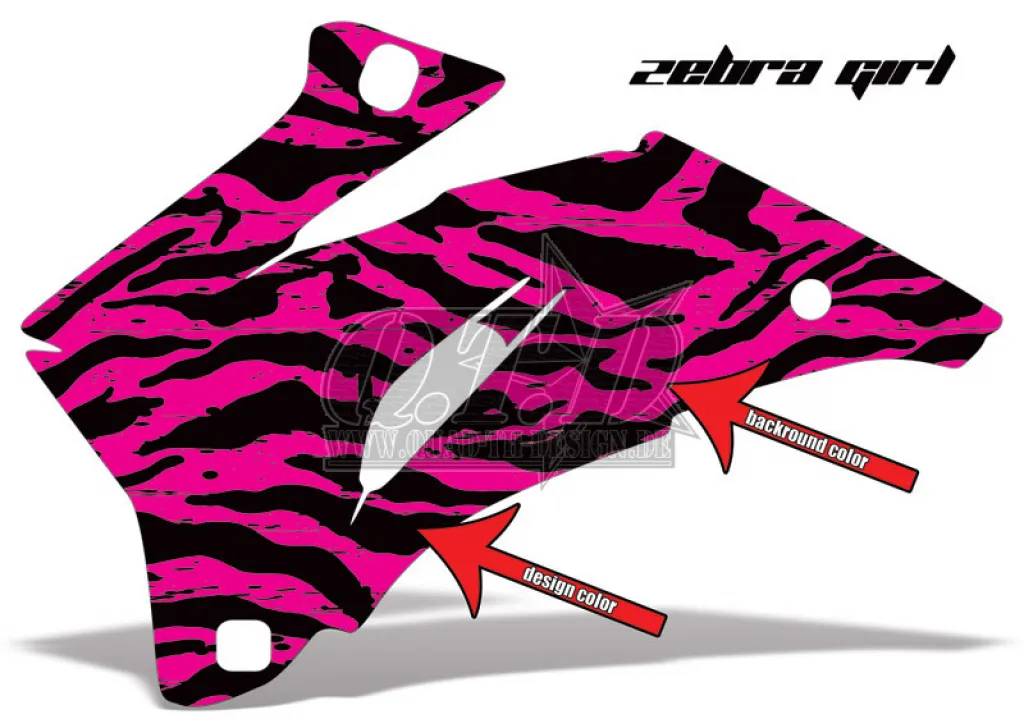 Zebra Girl - Design color = Black, Background = Pink